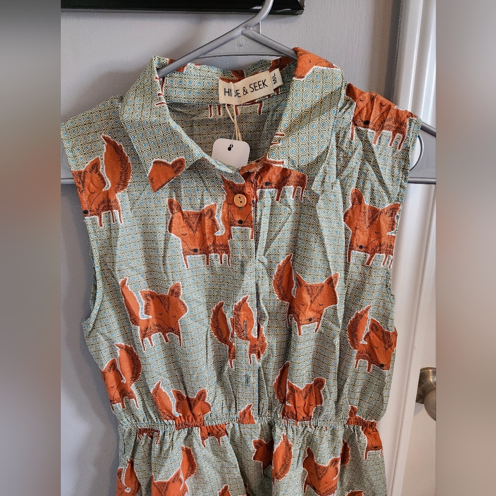 Fox Print Cotton Dress